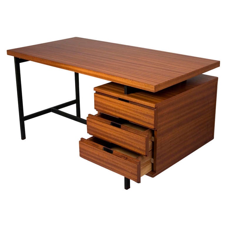 French Three Drawer Desk by Pierre Guariche