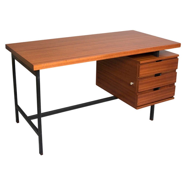 Three Drawer Desk by Pierre Guariche In Excellent Condition In Brooklyn, NY