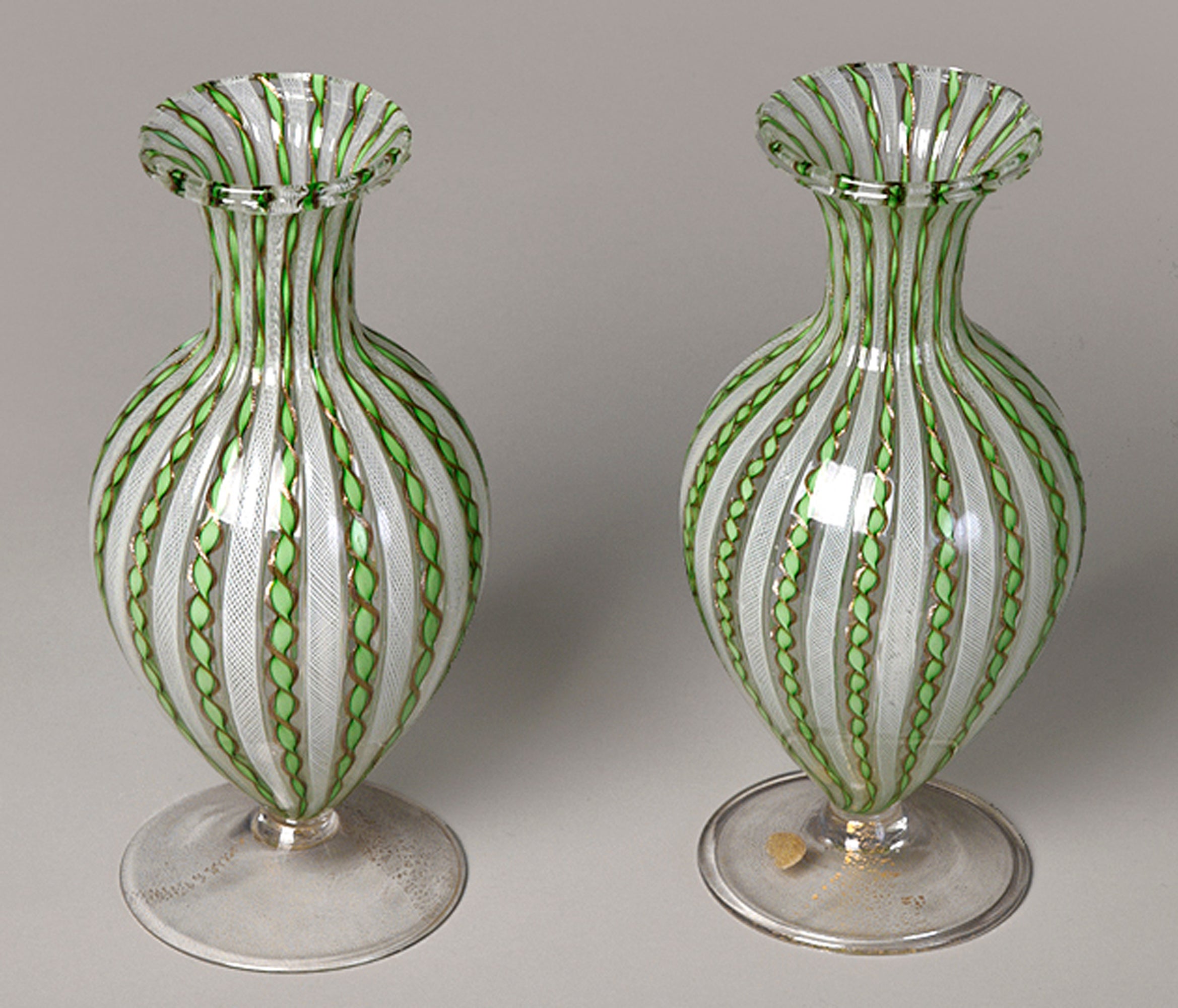 Pair of Zanfirico Glass Vases by AVEM