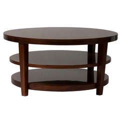 Circular Three Tier Mahogany Coffee Table