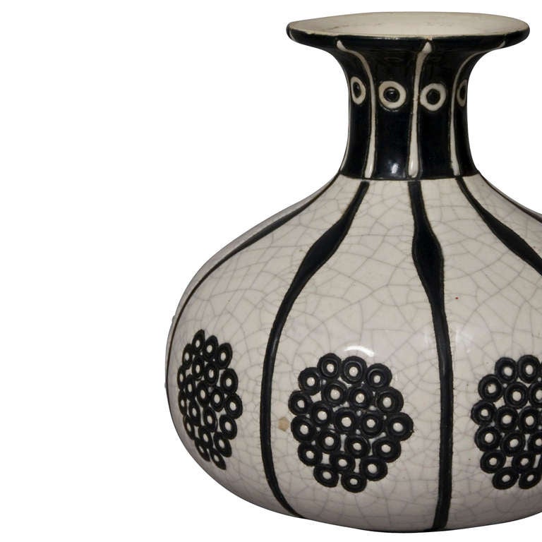 French Crackle Glaze Vase by Longwy