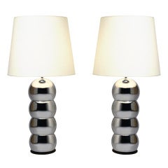 Pair of Chrome Table Lamps