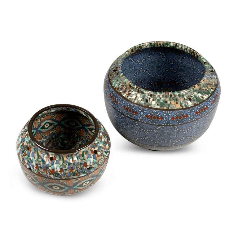 French Two Bowl Vases by Atelier Gerbino