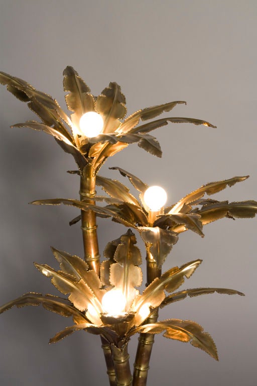 Three Branch Tree Form Brass Floor Lamp by Maison Jansen In Excellent Condition In Brooklyn, NY