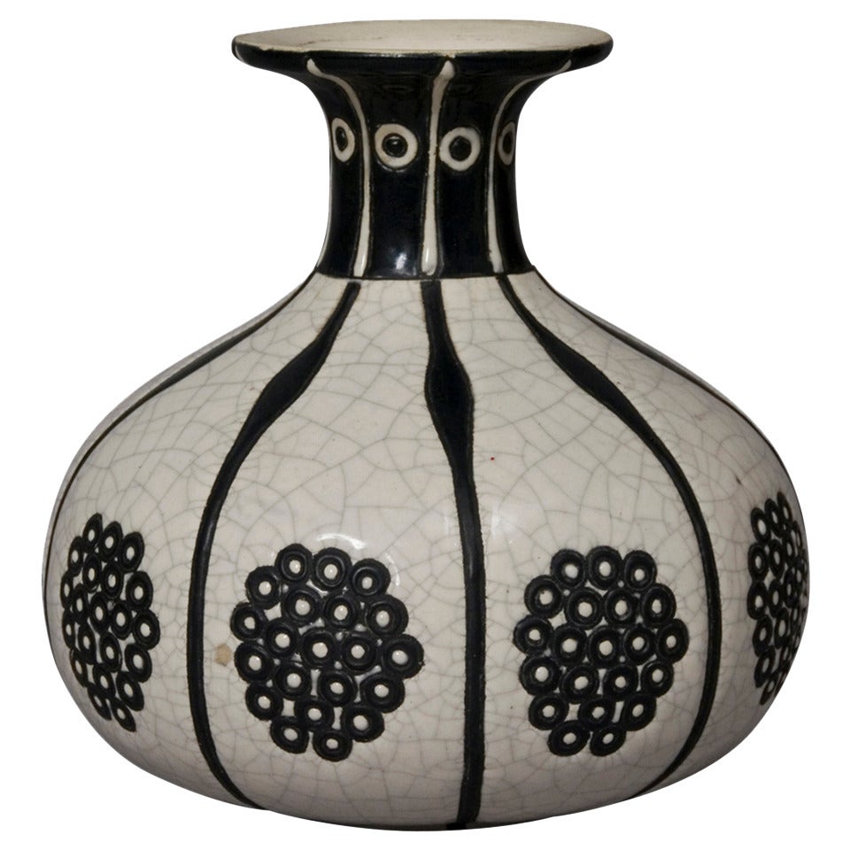 Crackle Glaze Vase by Longwy