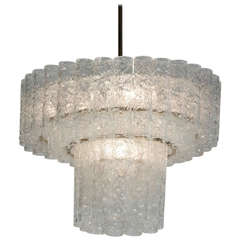 Three Tier Glass Tube Chandelier by Doria