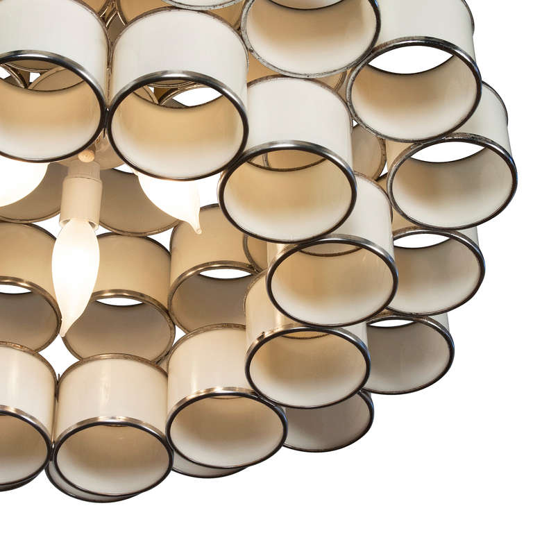 Chrome Stacked Cylinders Chandelier