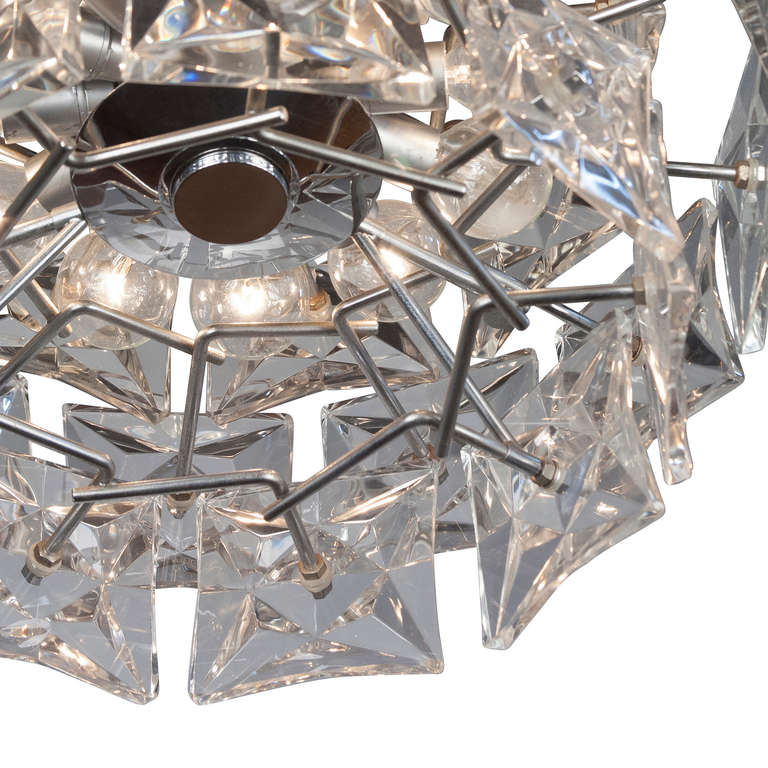 Faceted Crystal Chandelier by Kinkeldey In Excellent Condition In Brooklyn, NY