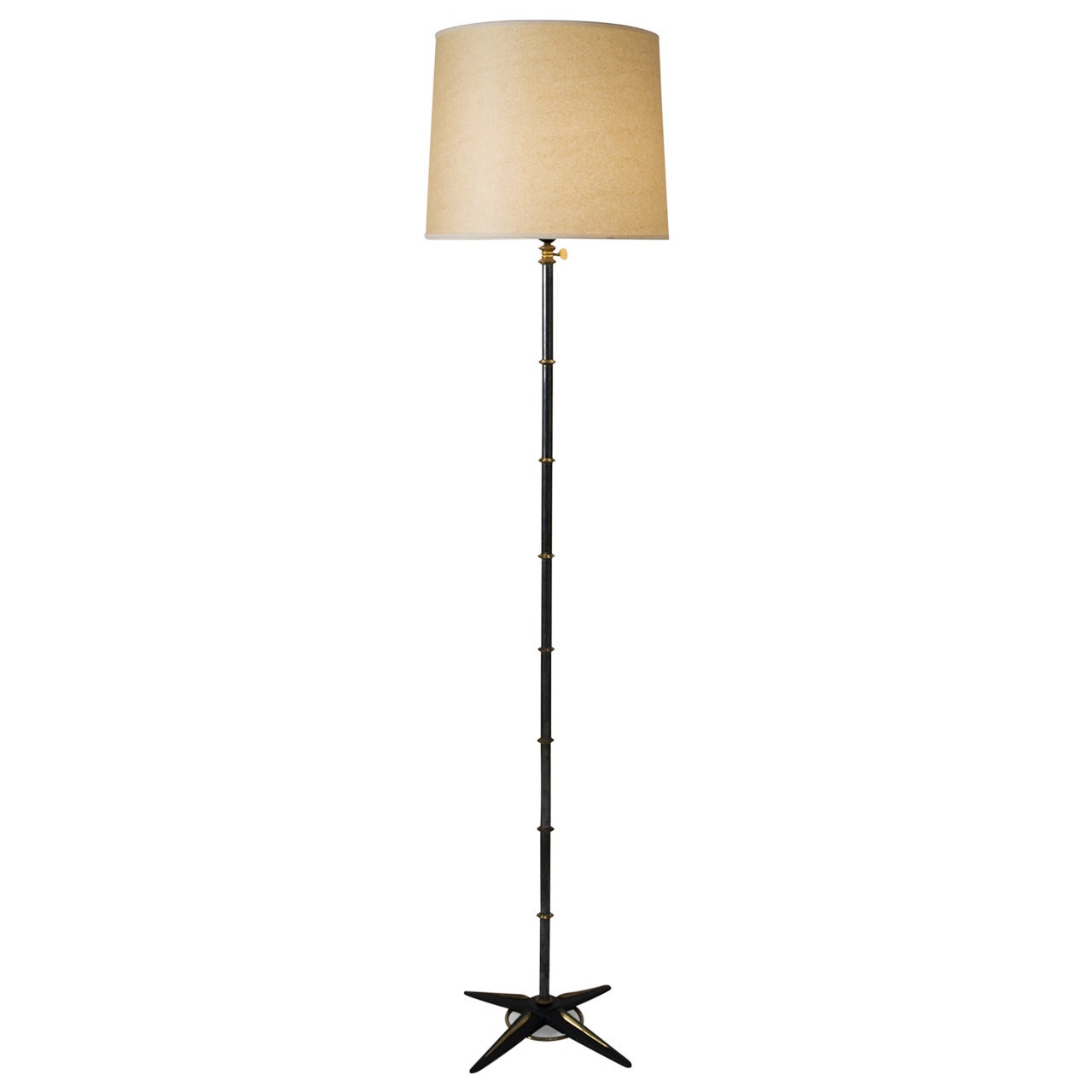 Star Base Floor Lamp by Jacques Adnet For Sale