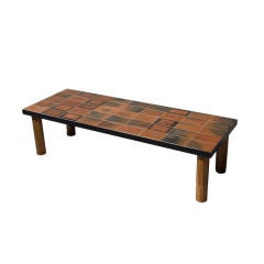 Ceramic Tile Top Table by Roger Capron