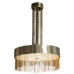 Brass Hanging Bead Chandelier by Pierre Cardin