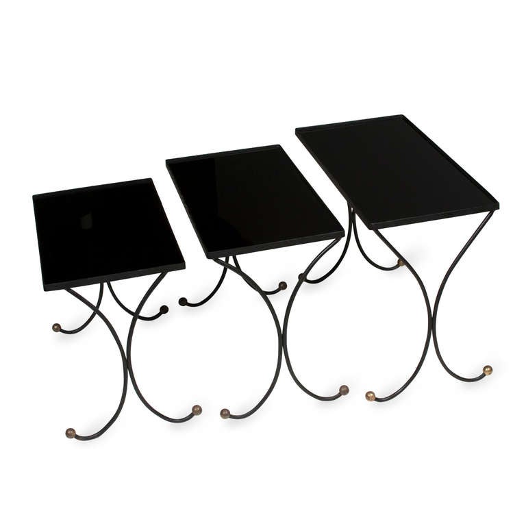 French Jean Royere Style Nesting Tables