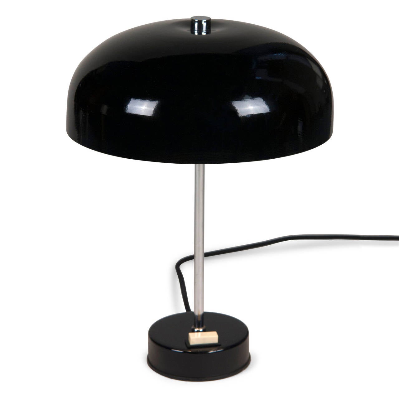 German Black Dome Desk Lamp For Sale
