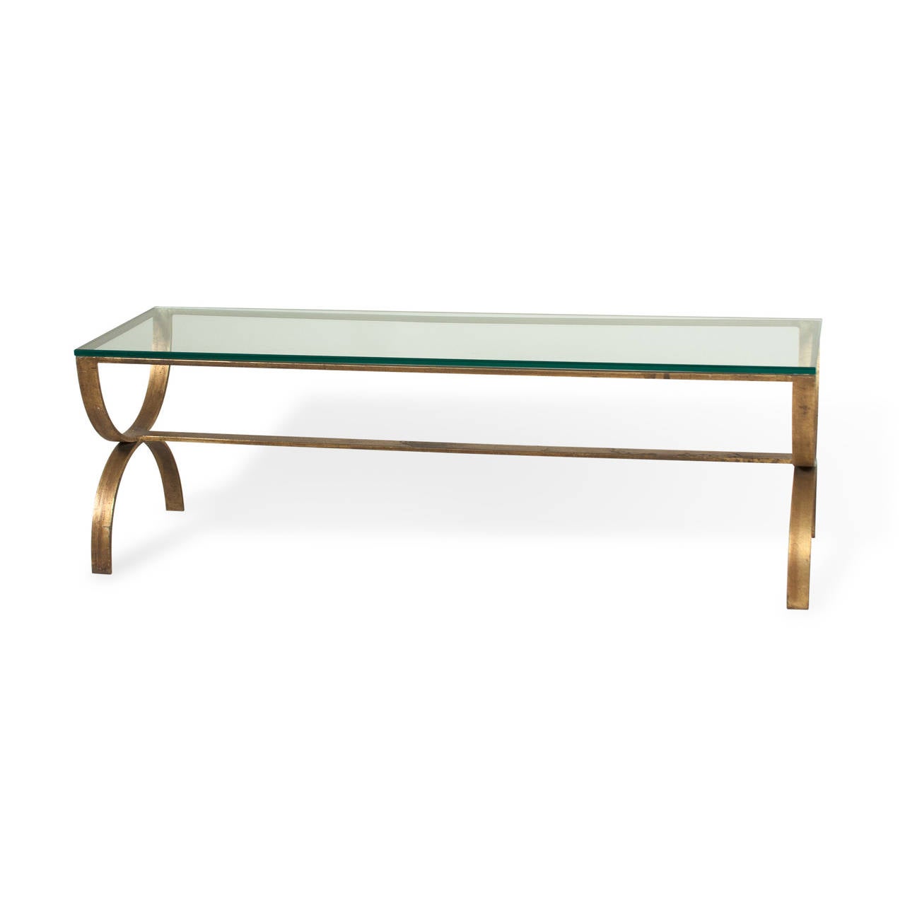 American Gilt Steel Coffee Table For Sale
