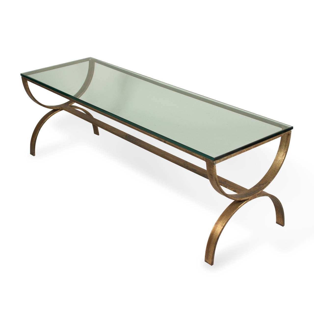 Late 20th Century Gilt Steel Coffee Table For Sale