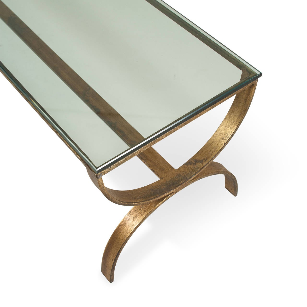 Gilt Steel Coffee Table For Sale 1