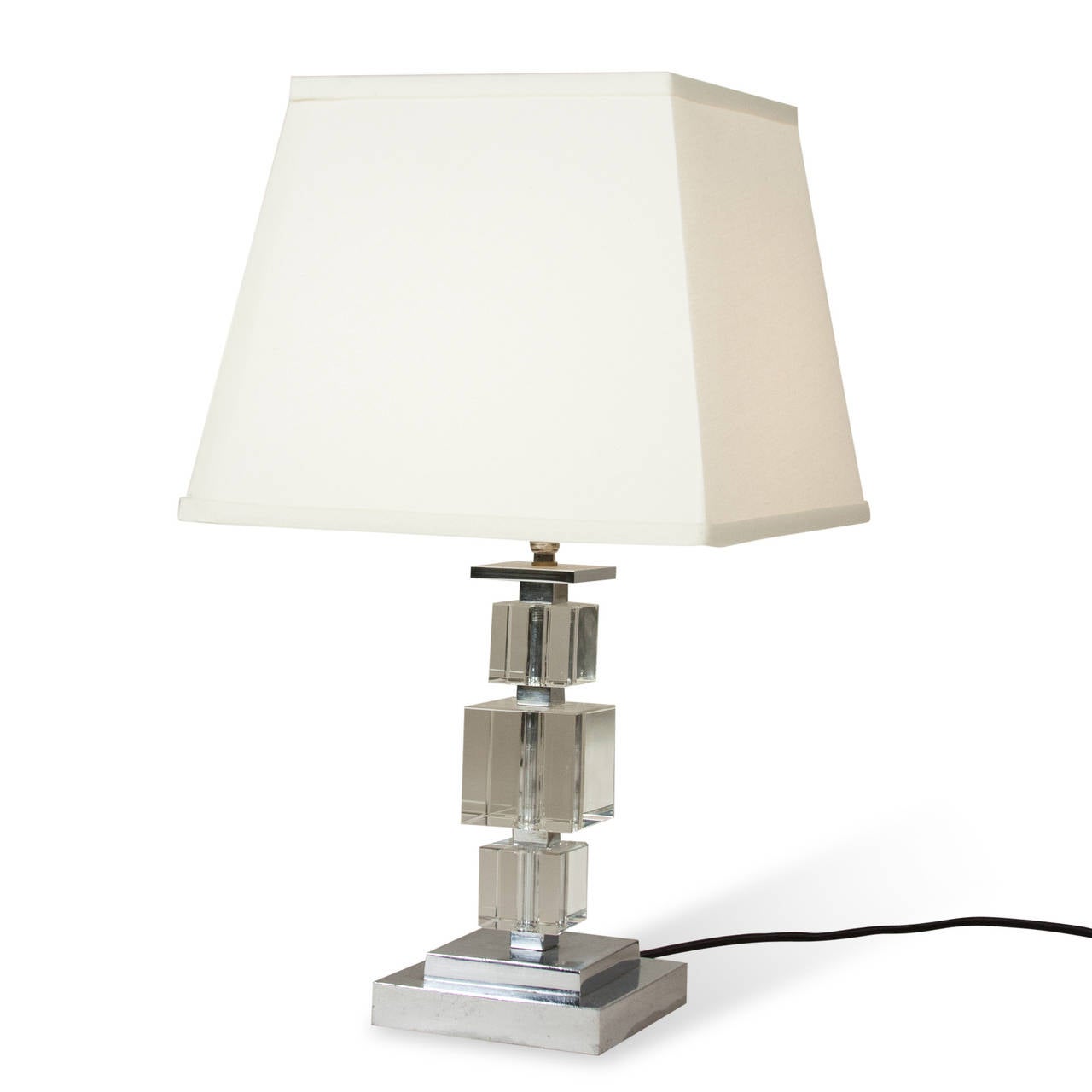 Crystal Cube Table Lamp In Excellent Condition For Sale In Brooklyn, NY