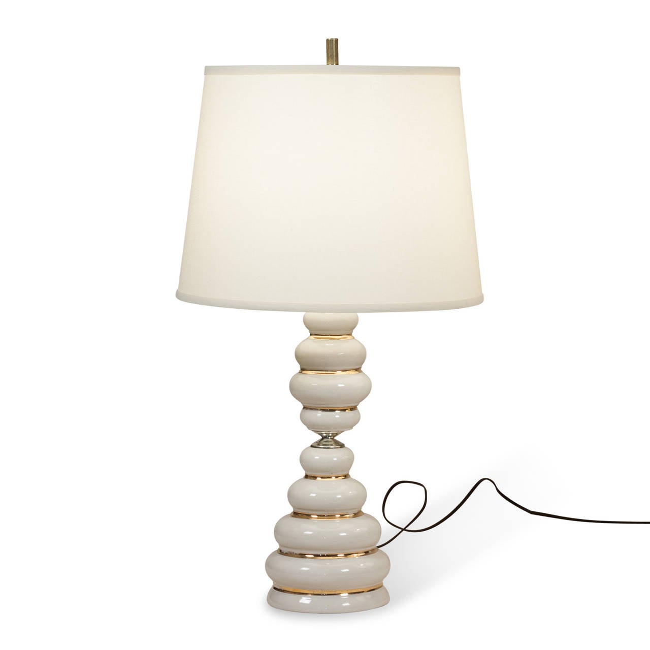Pair of Stacked Ceramic Table Lamps In Excellent Condition In Brooklyn, NY