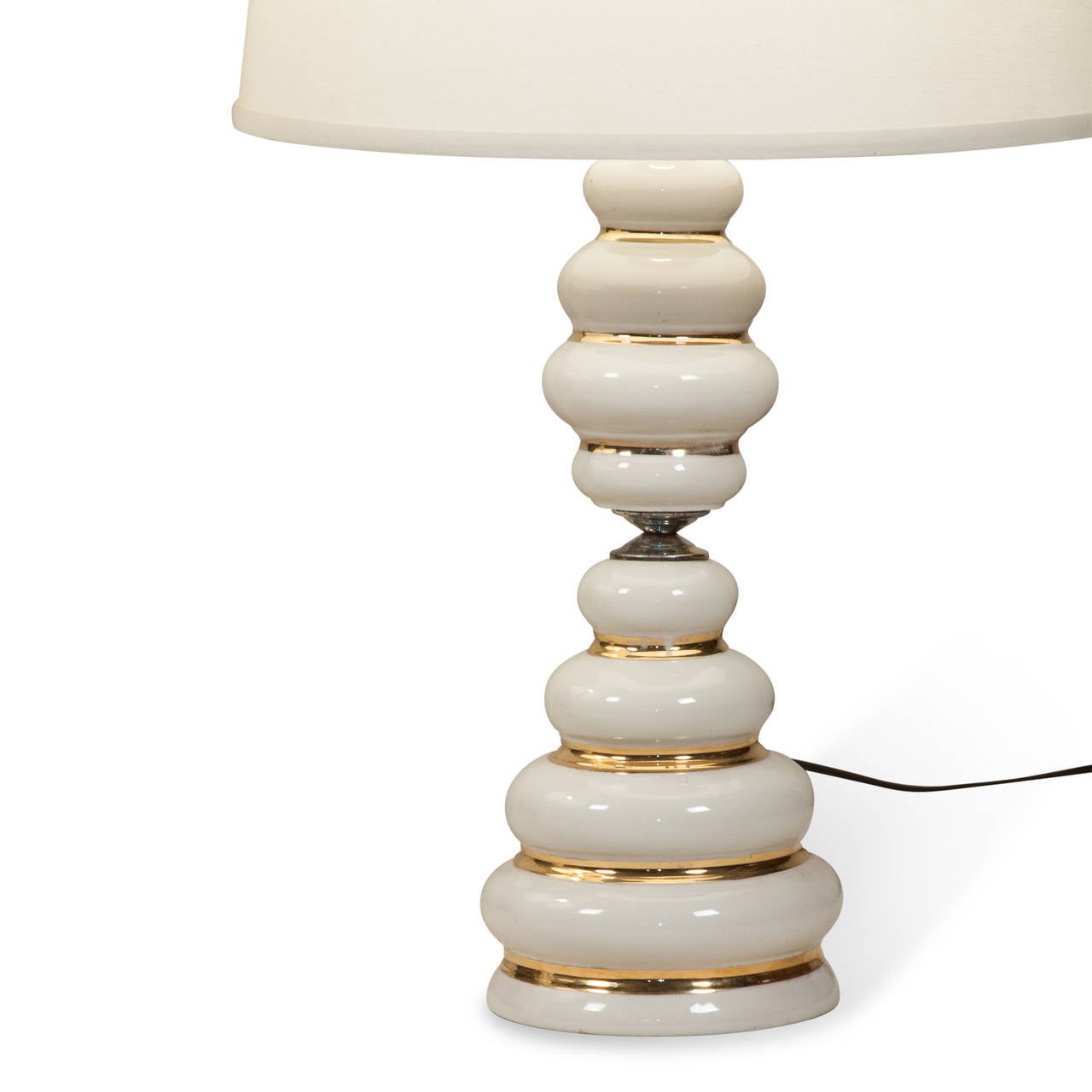 Pair of Stacked Ceramic Table Lamps 1
