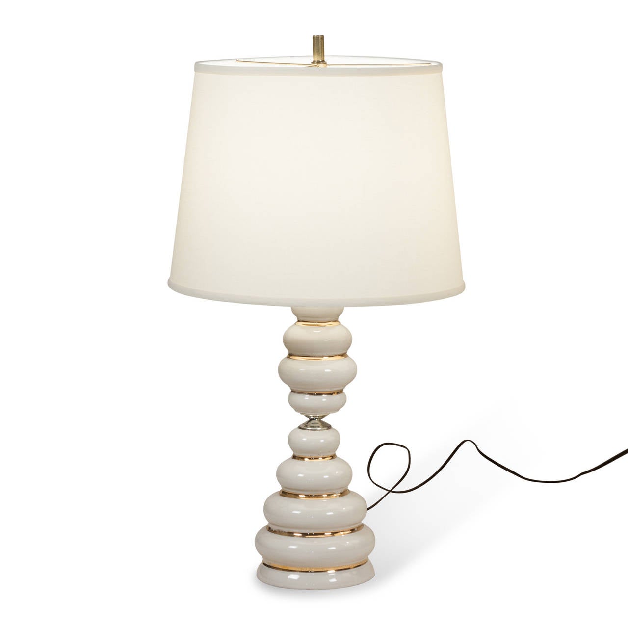 American Pair of Stacked Ceramic Table Lamps