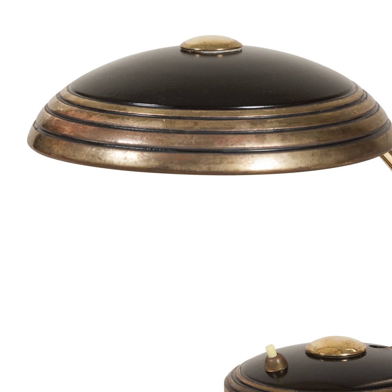 German Black Lacquered Desk Lamp