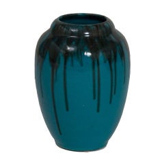 Blue Drip Glaze Ceramic Vase by Primavera