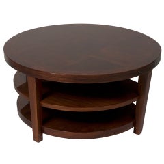 Circular Three Tier Mahogany Coffee Table