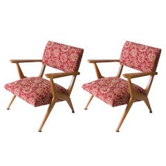 Pair of Italian Modern Open Armchairs