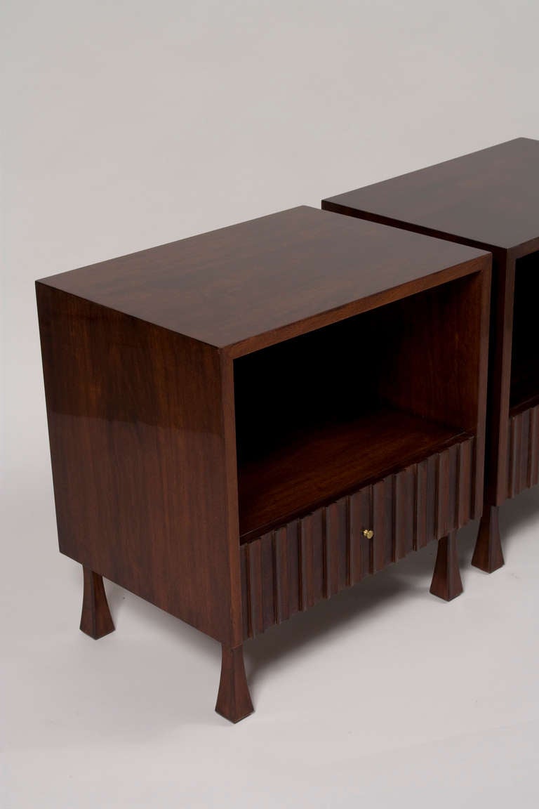 Single Drawer Mahogany End Tables by at 1stdibs
