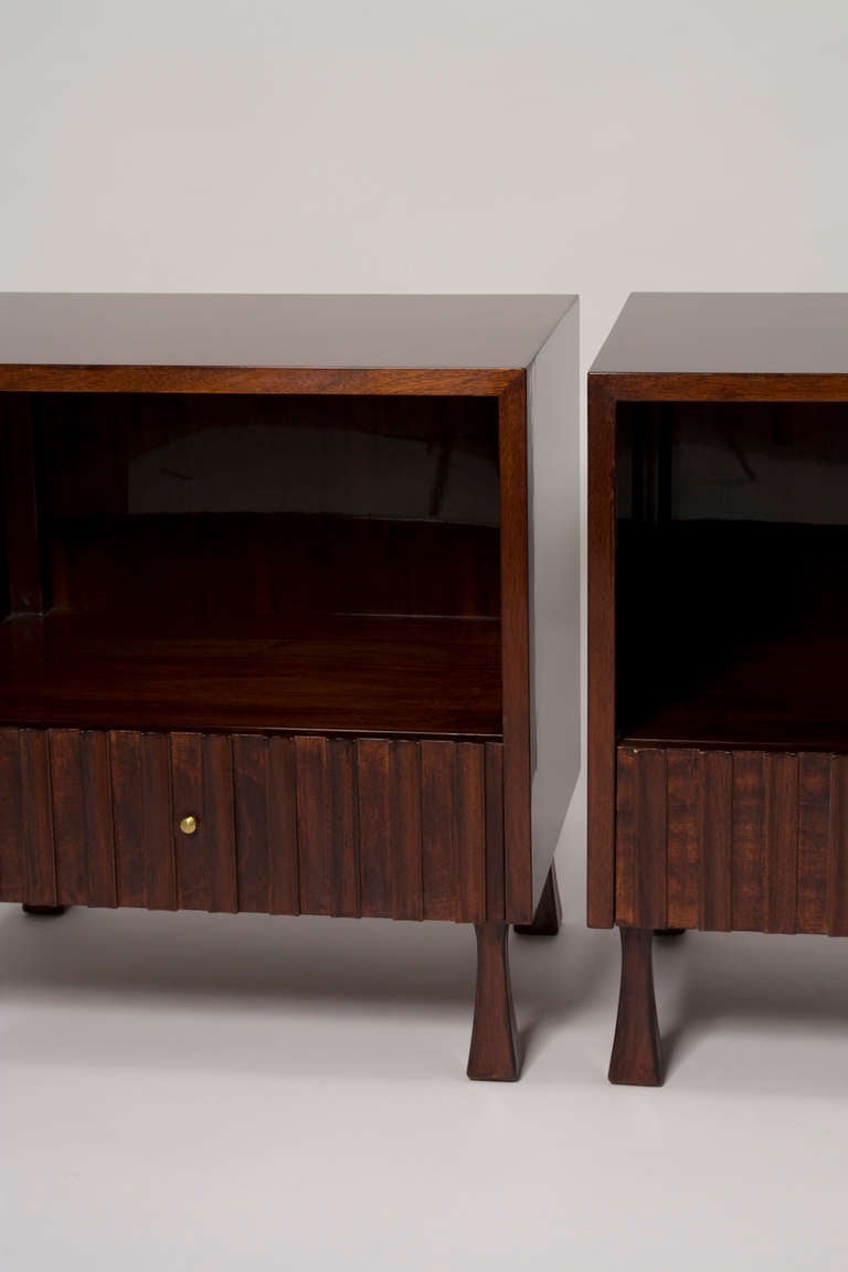 Single Drawer Mahogany End Tables by at 1stdibs