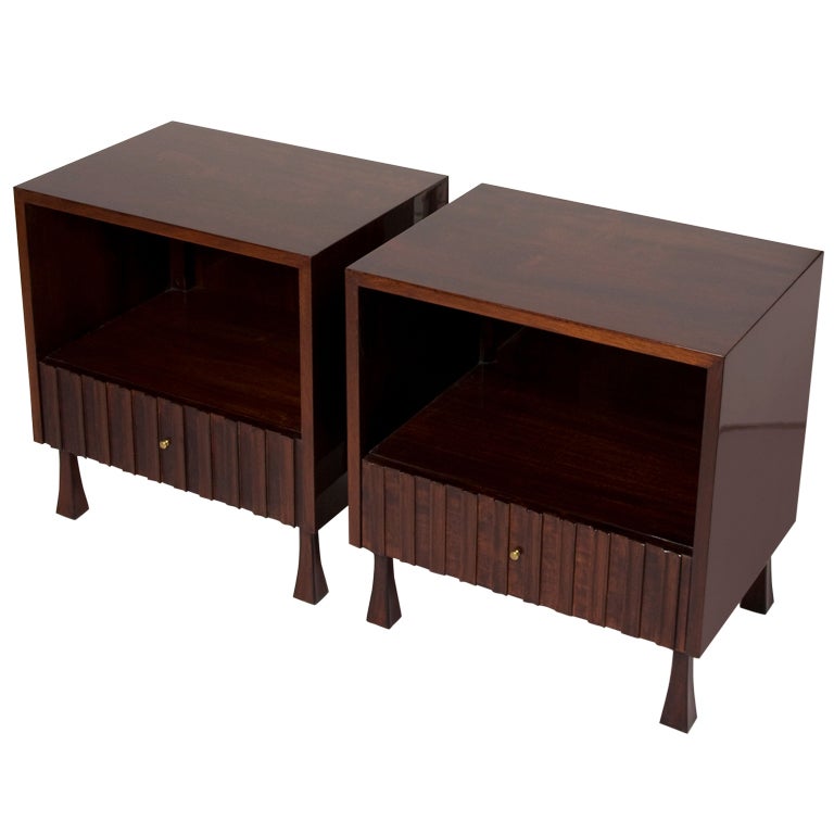Single Drawer Mahogany End Tables by at 1stdibs