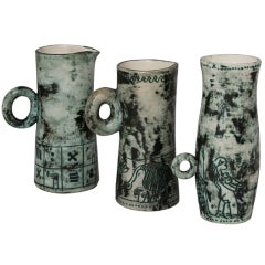 Set of Three Ceramic Vases by Jacques Blin