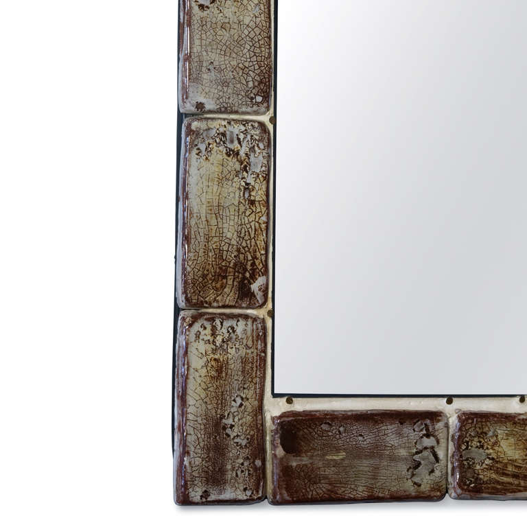 Mottled Ceramic Frame Mirror by Juliette Derel