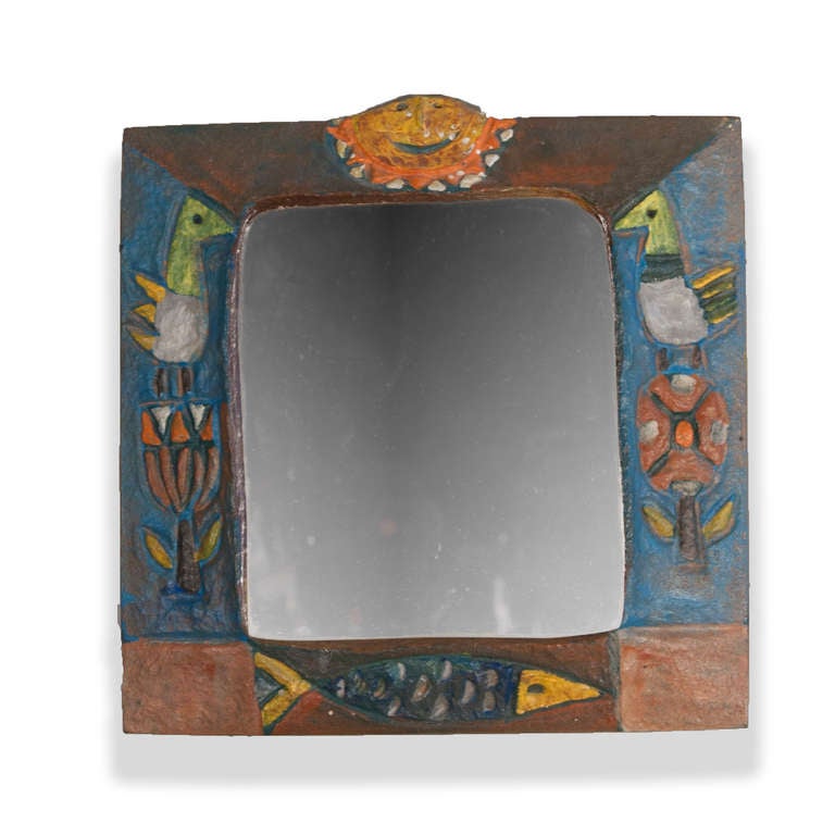 Hand Carved Mirrors by Les Argonautes Vallauris In Excellent Condition In Brooklyn, NY