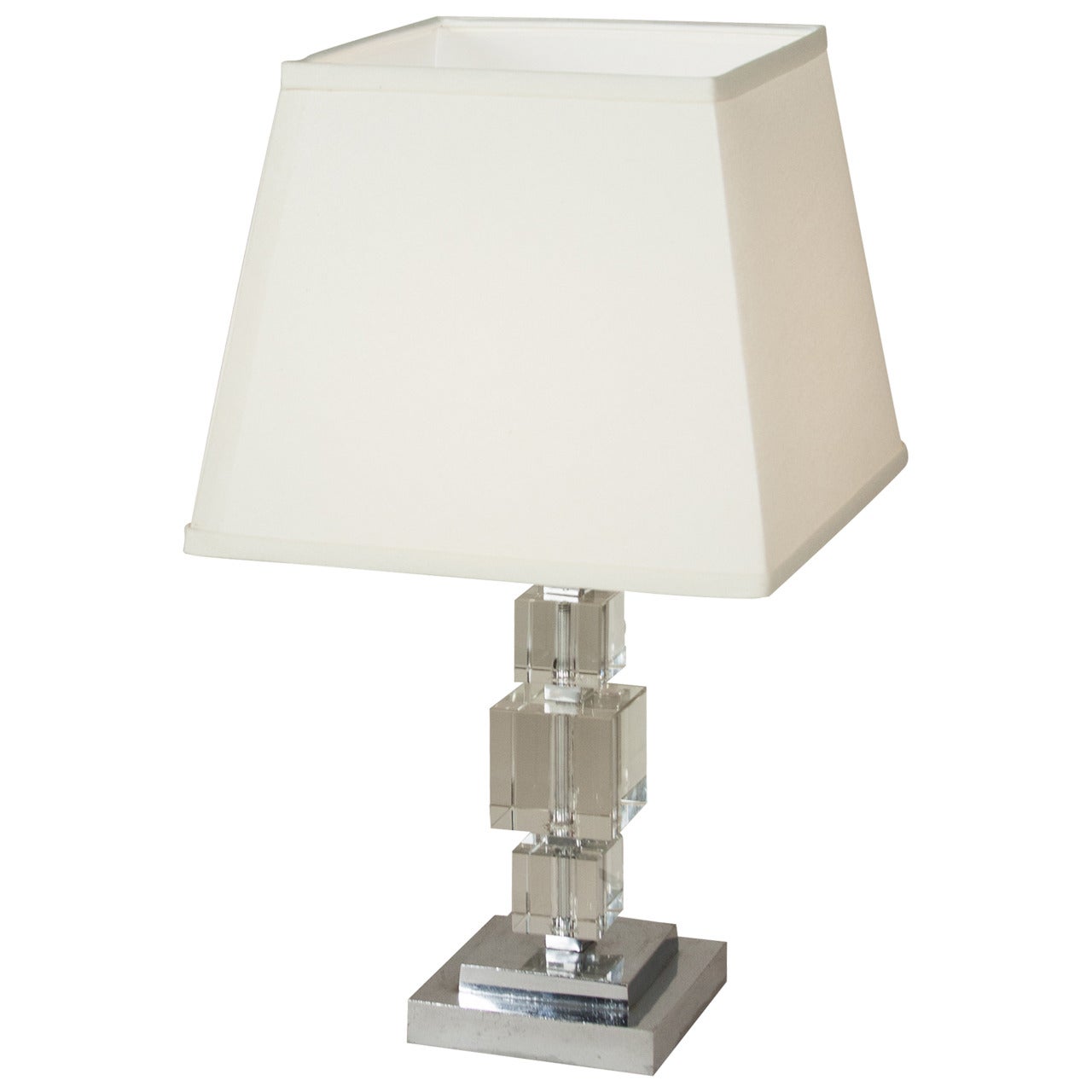 Crystal Cube Table Lamp For Sale