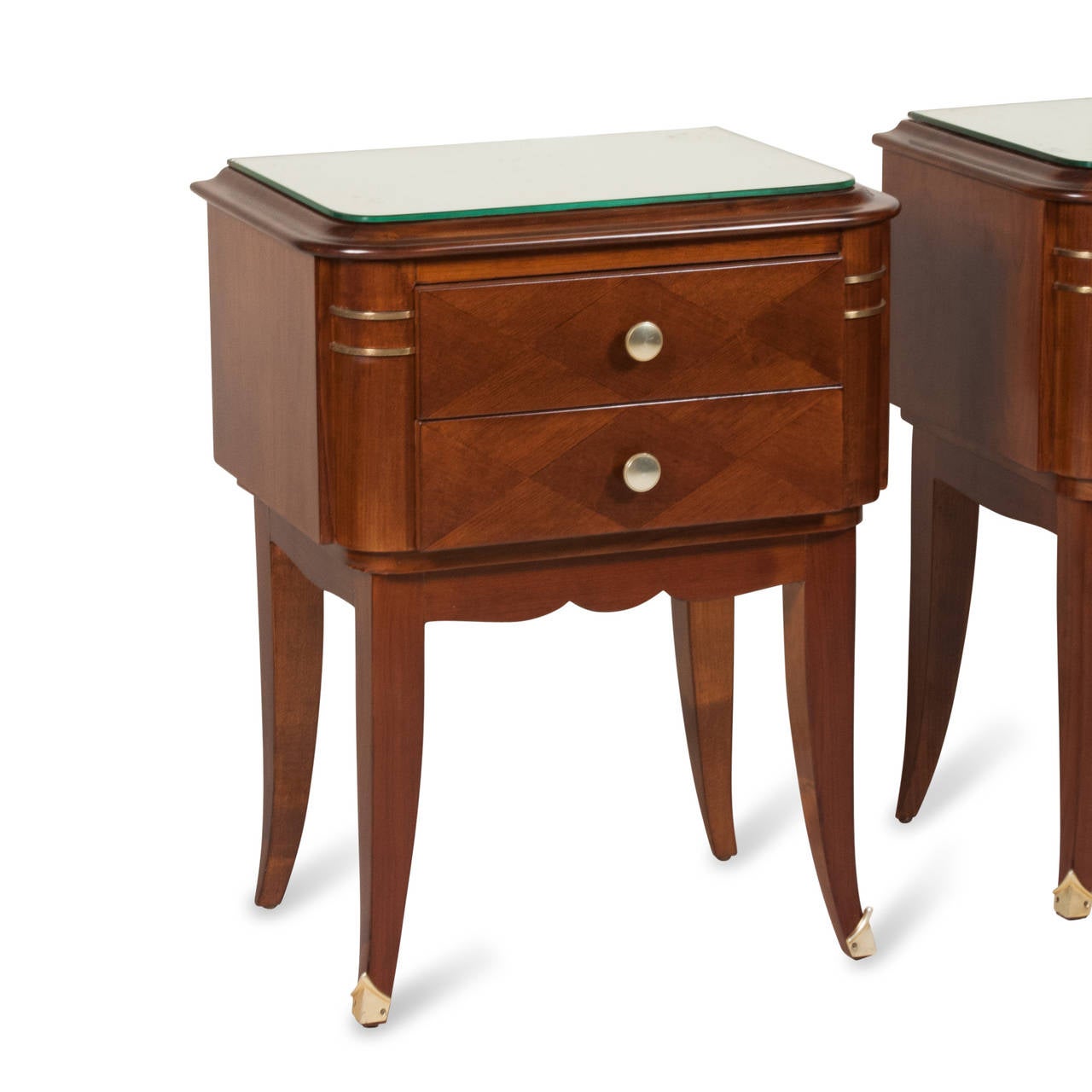 French 1940s Two-Drawer End Tables In Excellent Condition For Sale In Brooklyn, NY