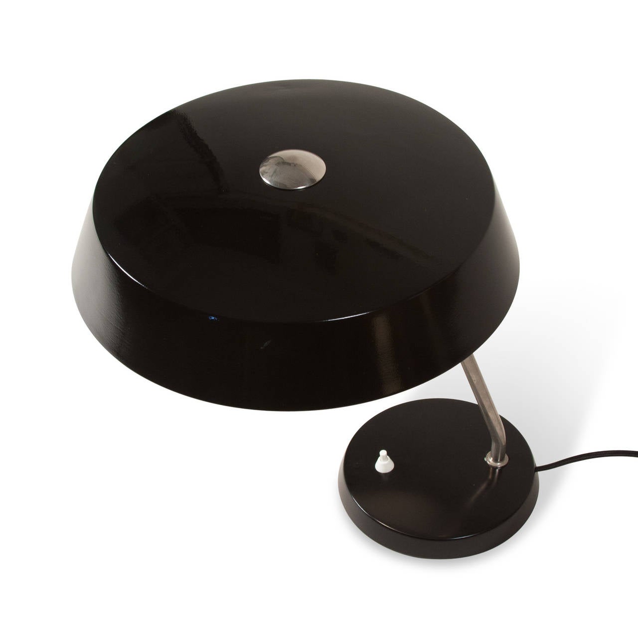 Mid-20th Century Black Lacquered Desk Lamp For Sale