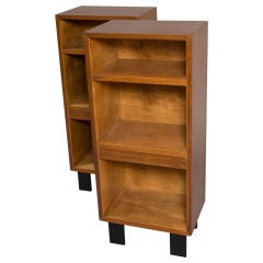 Subtle and Chic Pair of Walnut Bookcases by George Nelson
