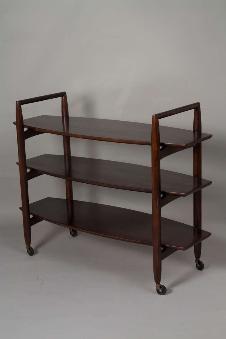 Three Tier Rolling Shelf by Robsjohn-Gibbings