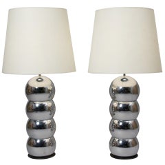 Pair of Chrome Table Lamps
