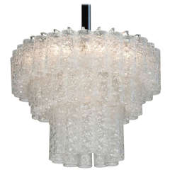 Chrome and Glass Chandelier by Doria