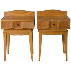 French Oak Inlaid End Tables