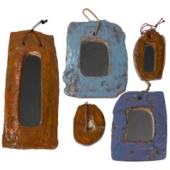 Five High Glaze Ceramic Mirrors by Juliette Derel