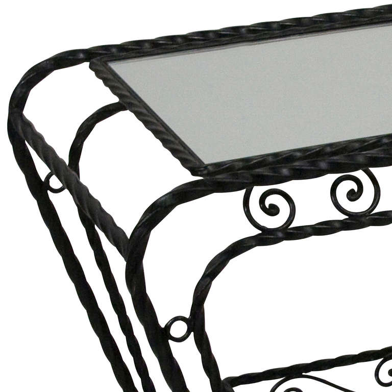 Iron and Mirror Serving Cart 1