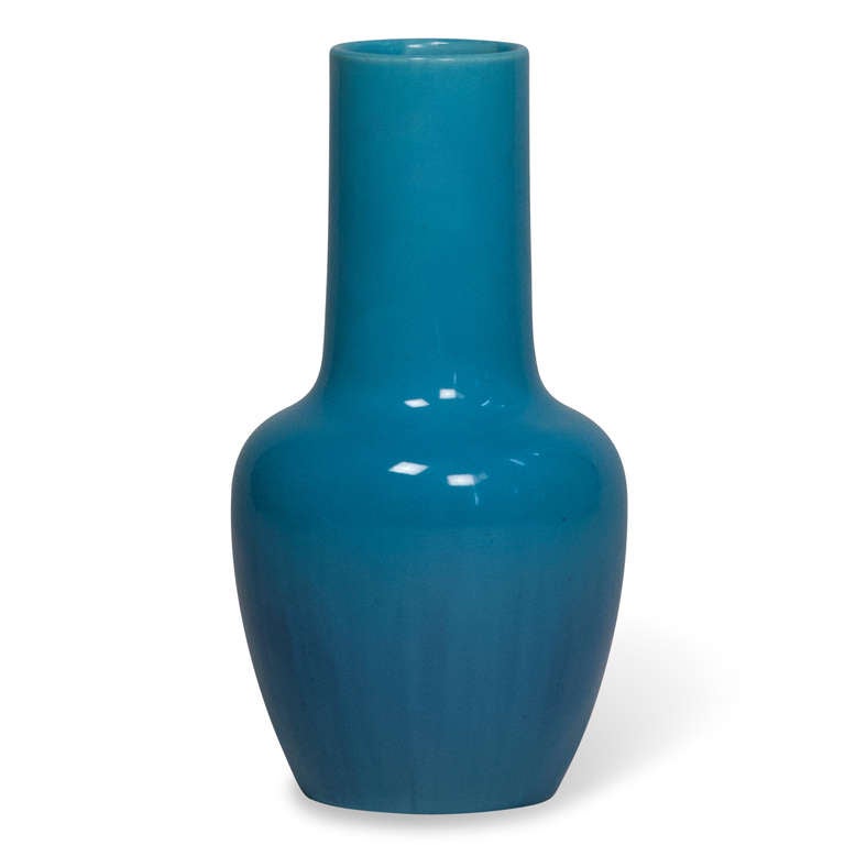 Three Blue Ceramic Vases, French 4