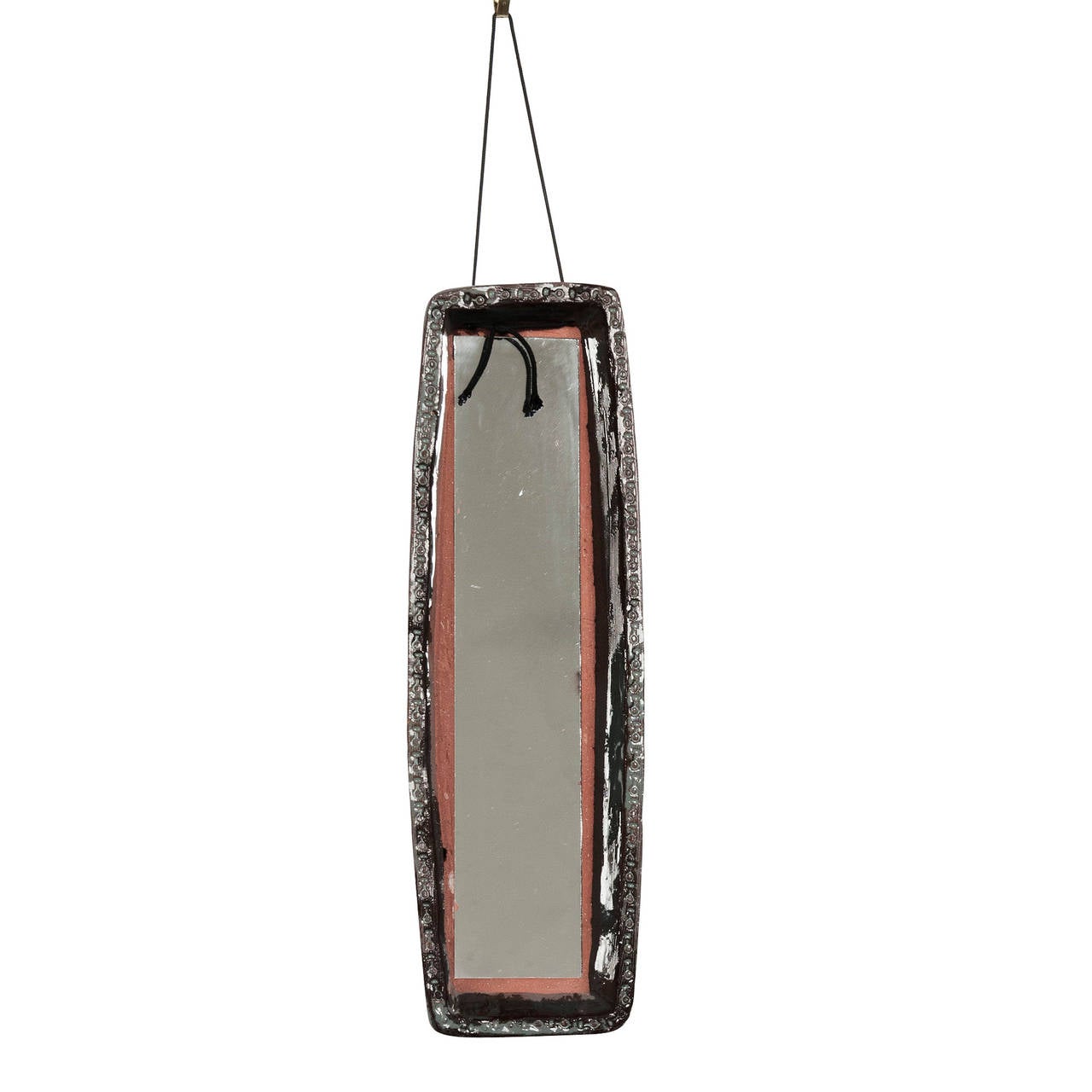 Grey-Blue Ceramic Frame Mirror by Juliette Derel