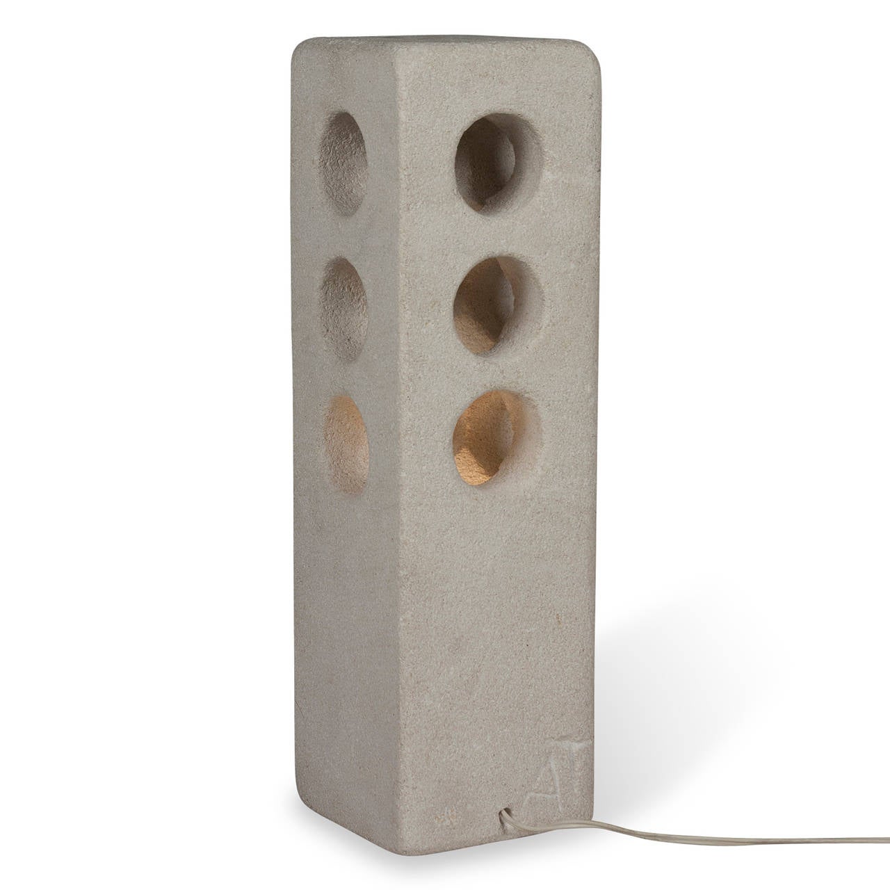 Stone Column Lamp by A. Tormos For Sale 2