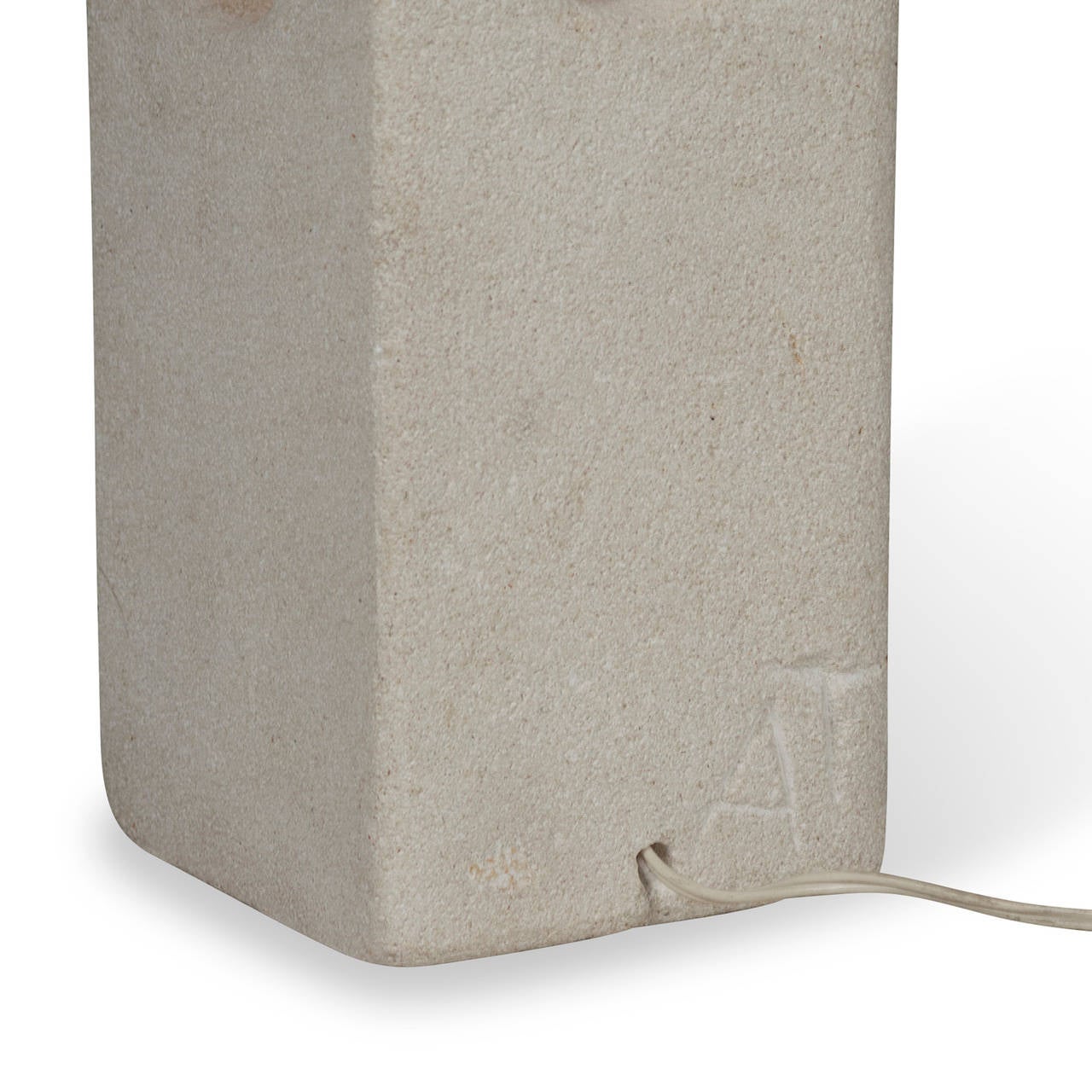 Stone Column Lamp by A. Tormos For Sale 3