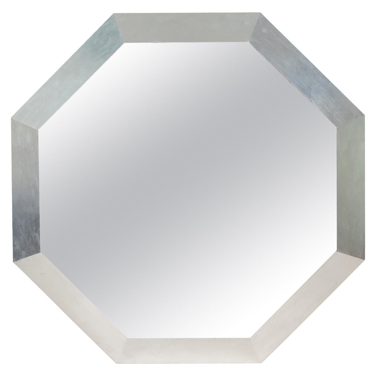 Silver Octagonal Mirror For Sale