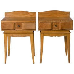 French Oak Inlaid End Tables